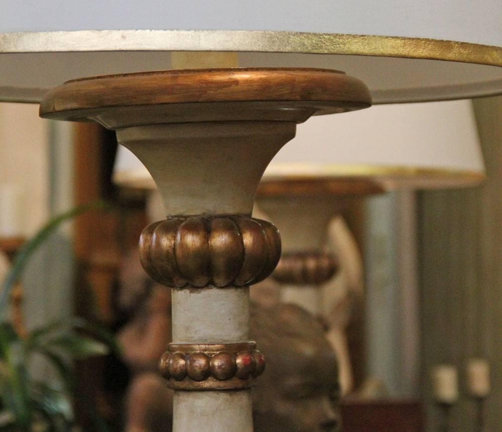 An Italian Style Polychrome and Parcel-Gilt Torchère Floor Lamp For Sale 3
