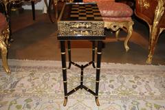 19th Century English Import Chinoiserie Black Lacquer Games or Cocktail Table