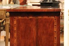 Well-Sized 18th Century Louis XVI Italian Burl Walnut Parquetry Commodino