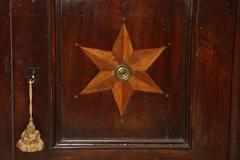 17th Century Serpentine Walnut Tuscan Credenza with Inlaid Stellate Motif