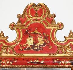 Pair of Late 18th Century Italian Parcel-Gilt and Polychrome Chinoiserie Mirrors