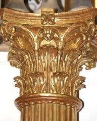 Pair of Palazzo Scaled 18th Century Italian Giltwood Fluted Columns
