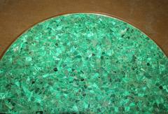 Pair of 19th Century Russian Neoclassical Malachite and Brass Side Tables