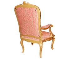 Pair of 18th Century Roman Louis XV Giltwood Rocaille Fauteuil Armchairs