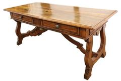 18th Century Tuscan Walnut and Satinwood Inlay Partner’s Desk
