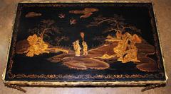 Diminutive 19th Century Chinoiserie Black Lacquered Panel, Now Coffee Table