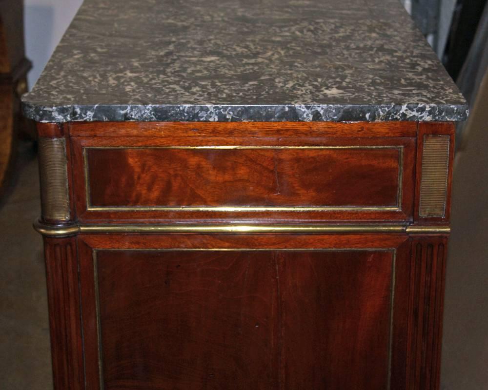 18th Century Russian or French Louis XVI Brass-Mounted Mahogany Commode In Excellent Condition For Sale In San Francisco, CA