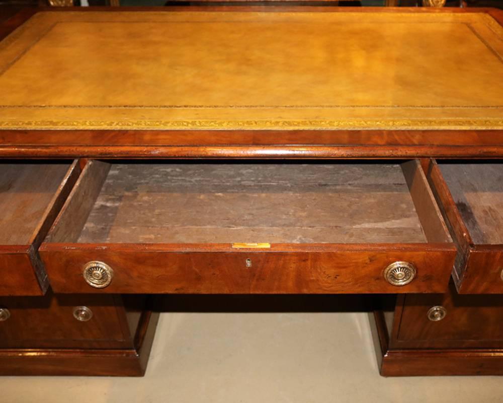 English Regency Mahogany Partners' Desk For Sale 3