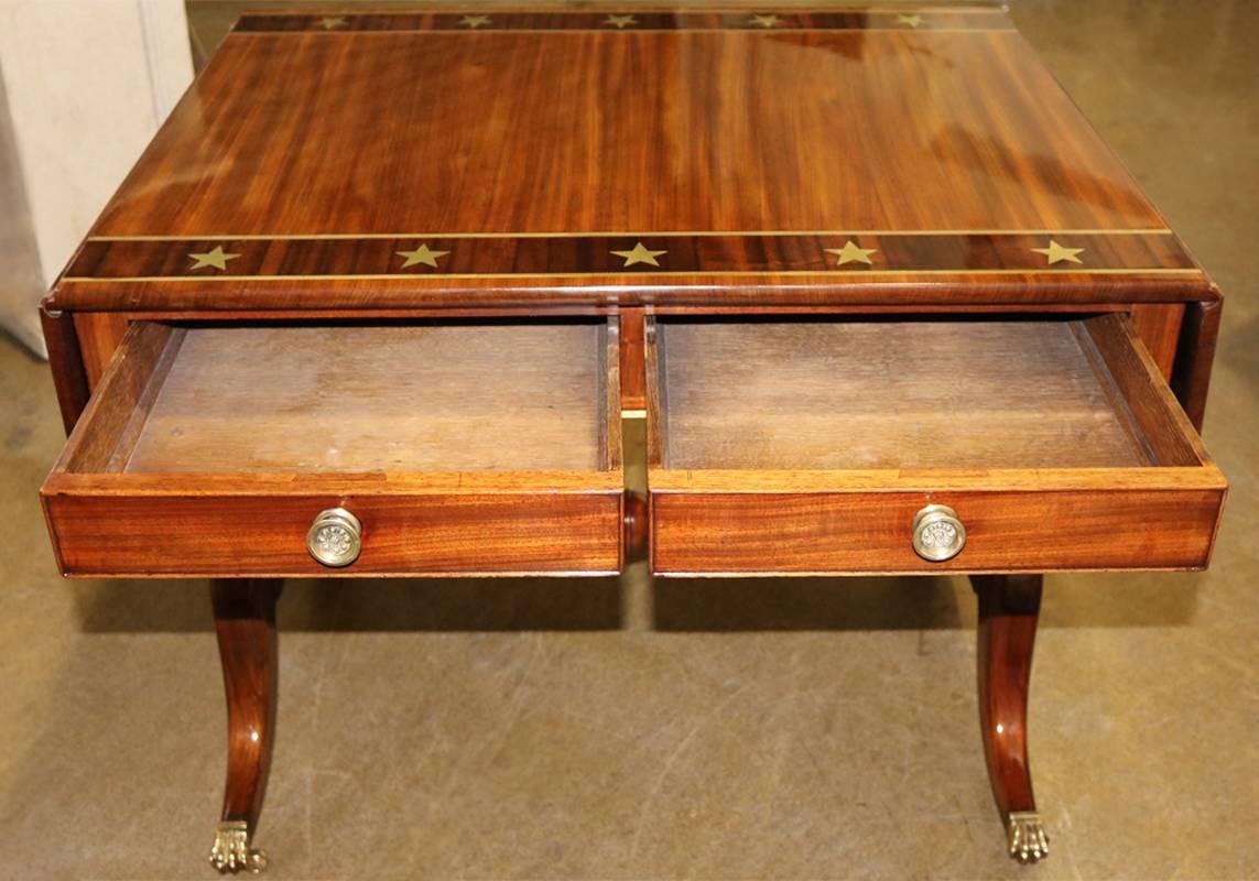 19th Century English Regency Mahogany Sofa Table In Excellent Condition For Sale In San Francisco, CA
