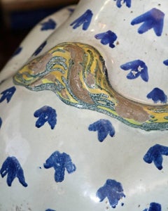 Exceptional Pair of 18th Century Faience Ceramic Lions