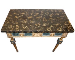 18th Century, Louis XVI Polychrome and Parcel-Gilt Console Table