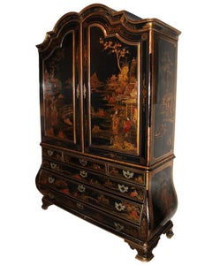 Impressive 18th Century, Dutch Black Chinoiserie Cabinet