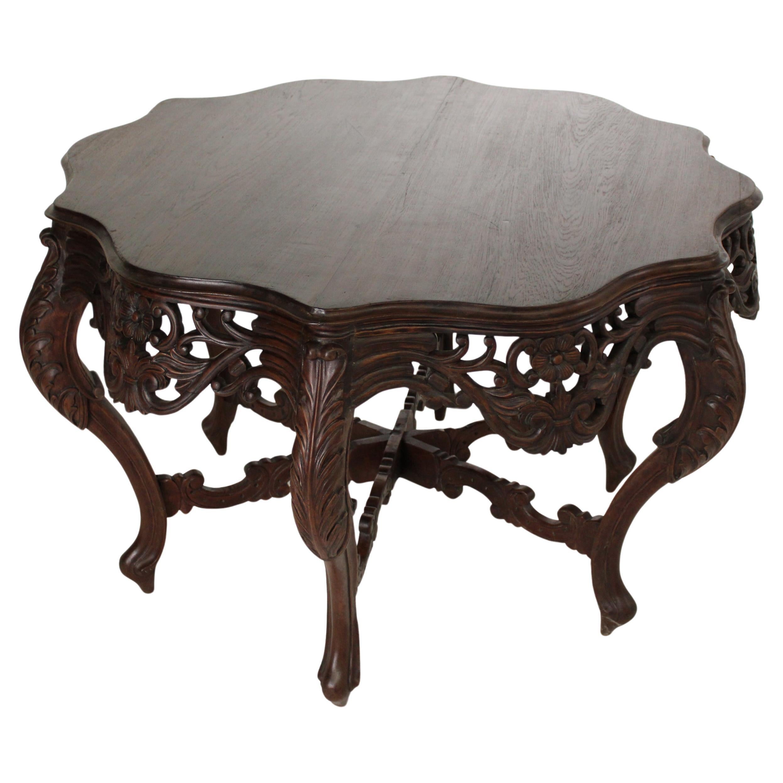 Carved Teak Center Table