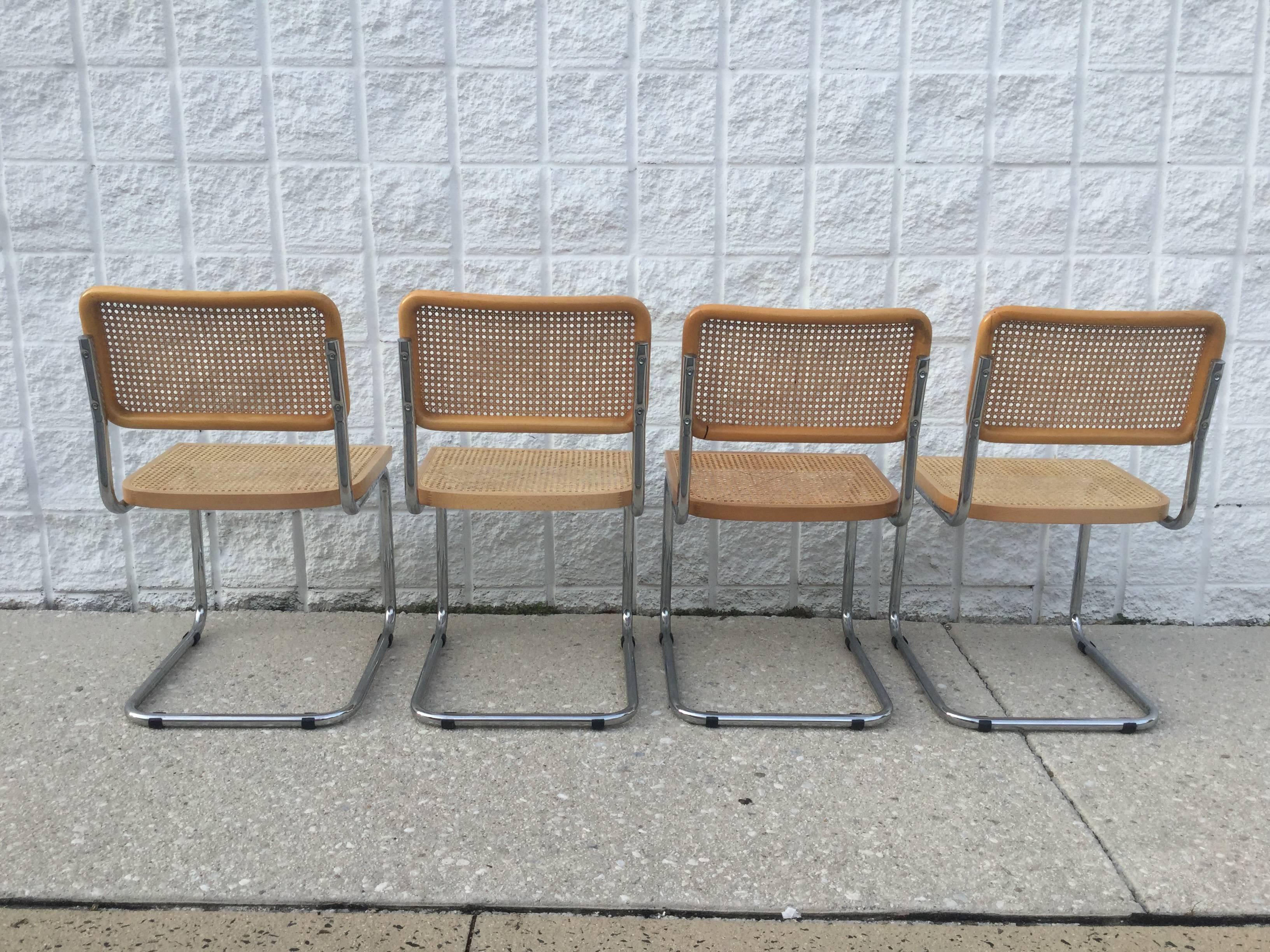 20th Century Marcel Breuer Cane Cesca Chairs, Italy