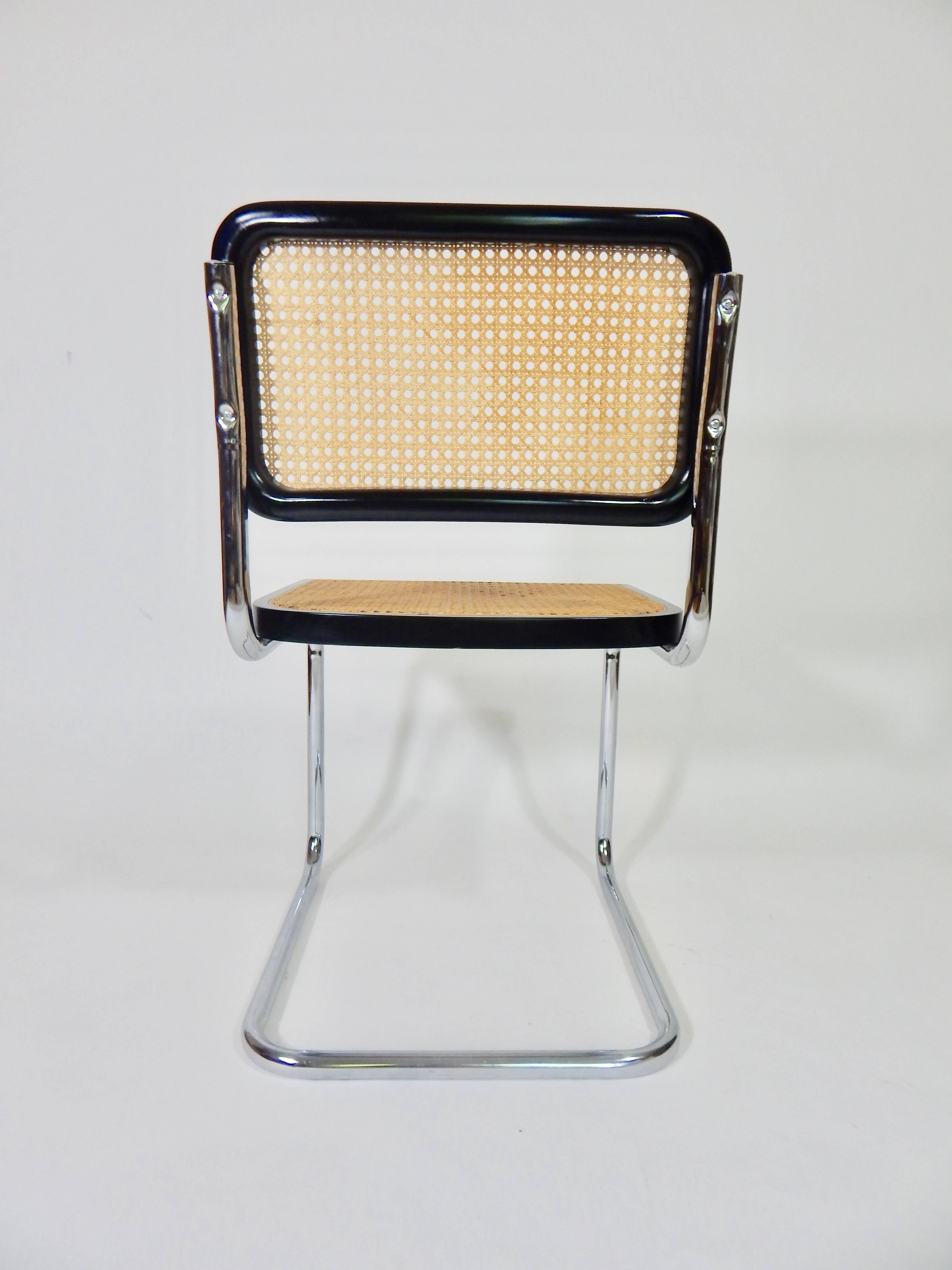 Midcentury Marcel Breuer Cesca chair, still retains Made in Italy marking.