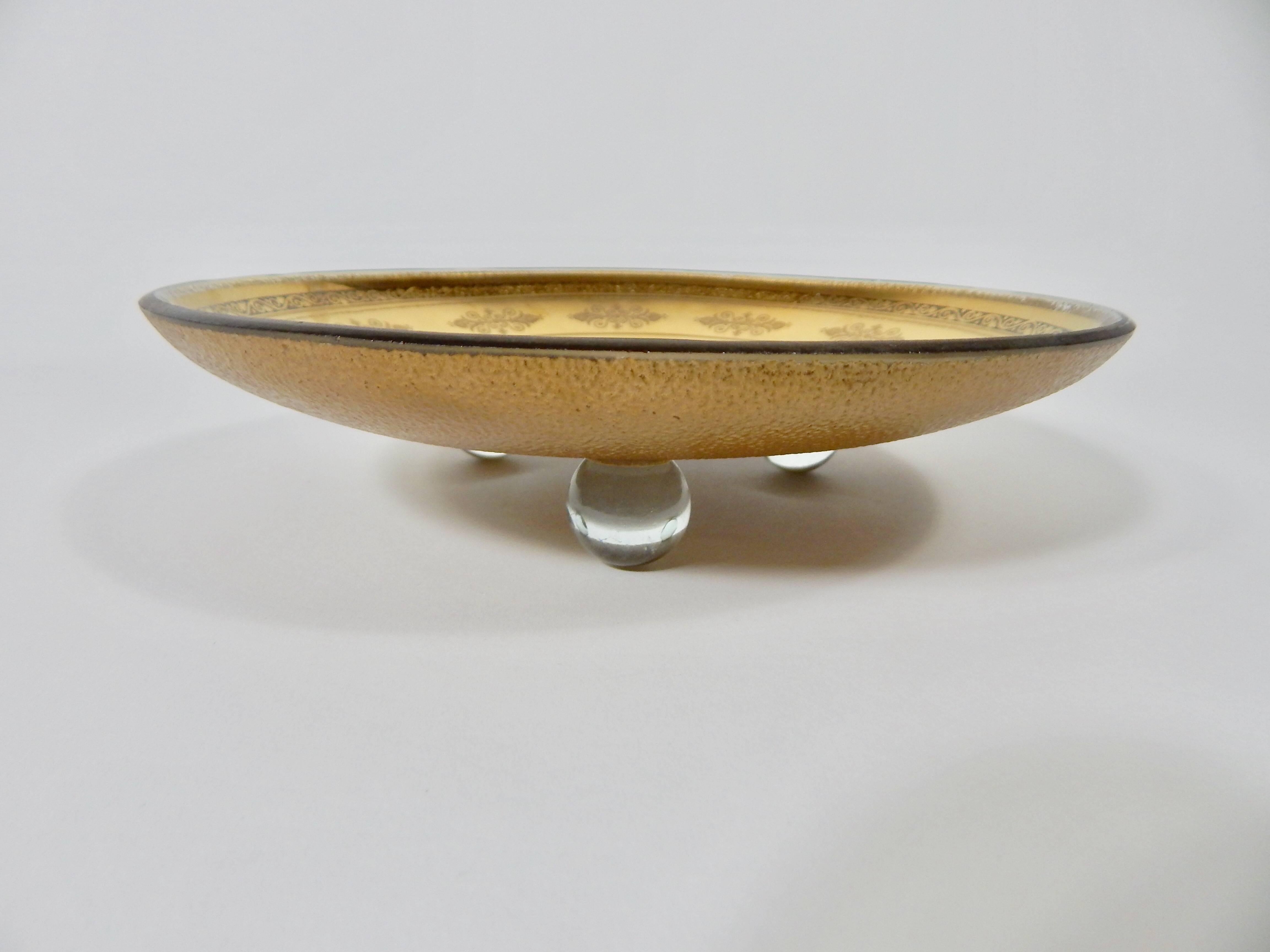 20th Century Georges Briard Signed Gold Footed Bowl