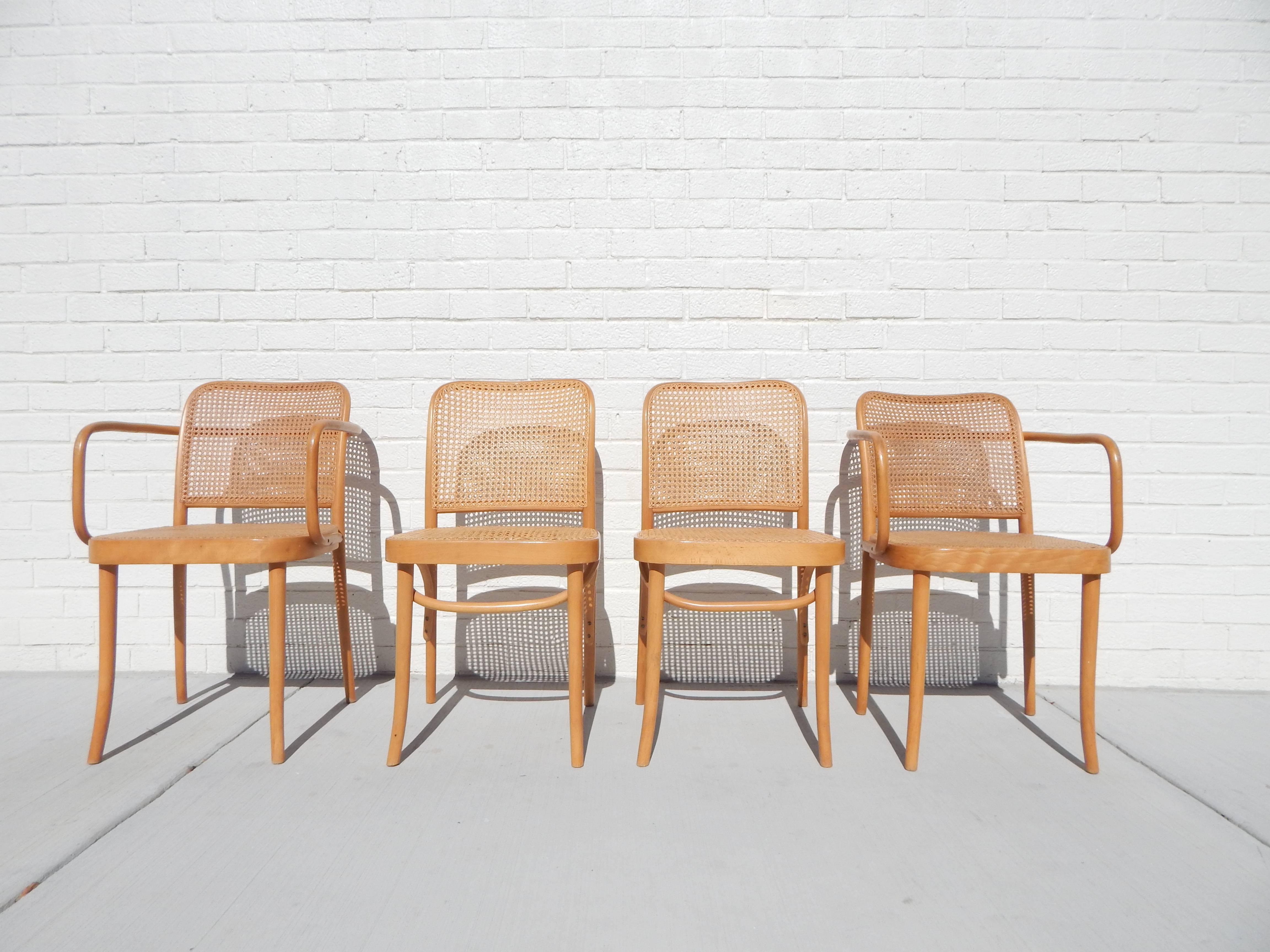 Pair of Josef Hoffmann Cane Bentwood Chairs In Excellent Condition In New York, NY