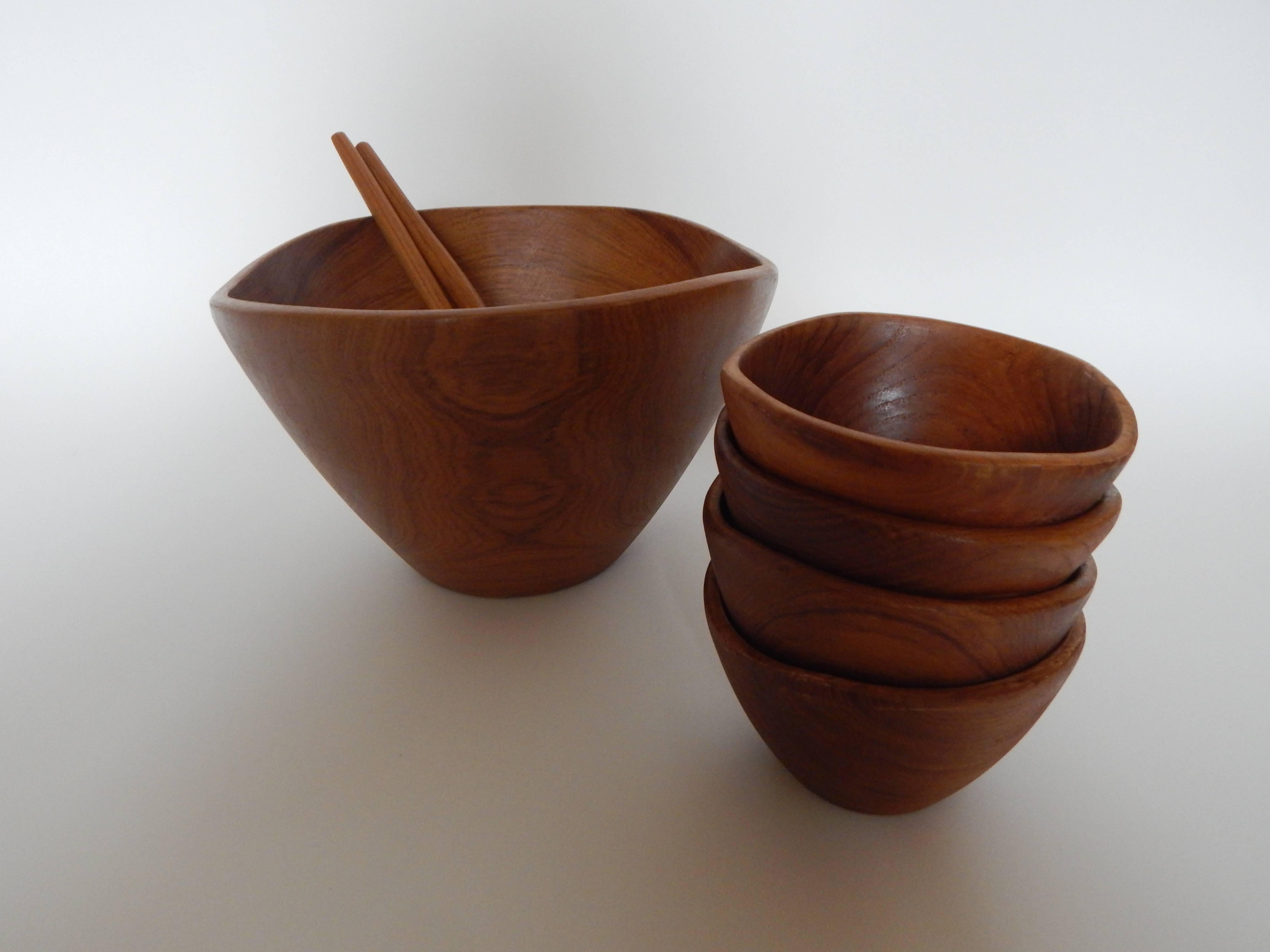 teak bowl set