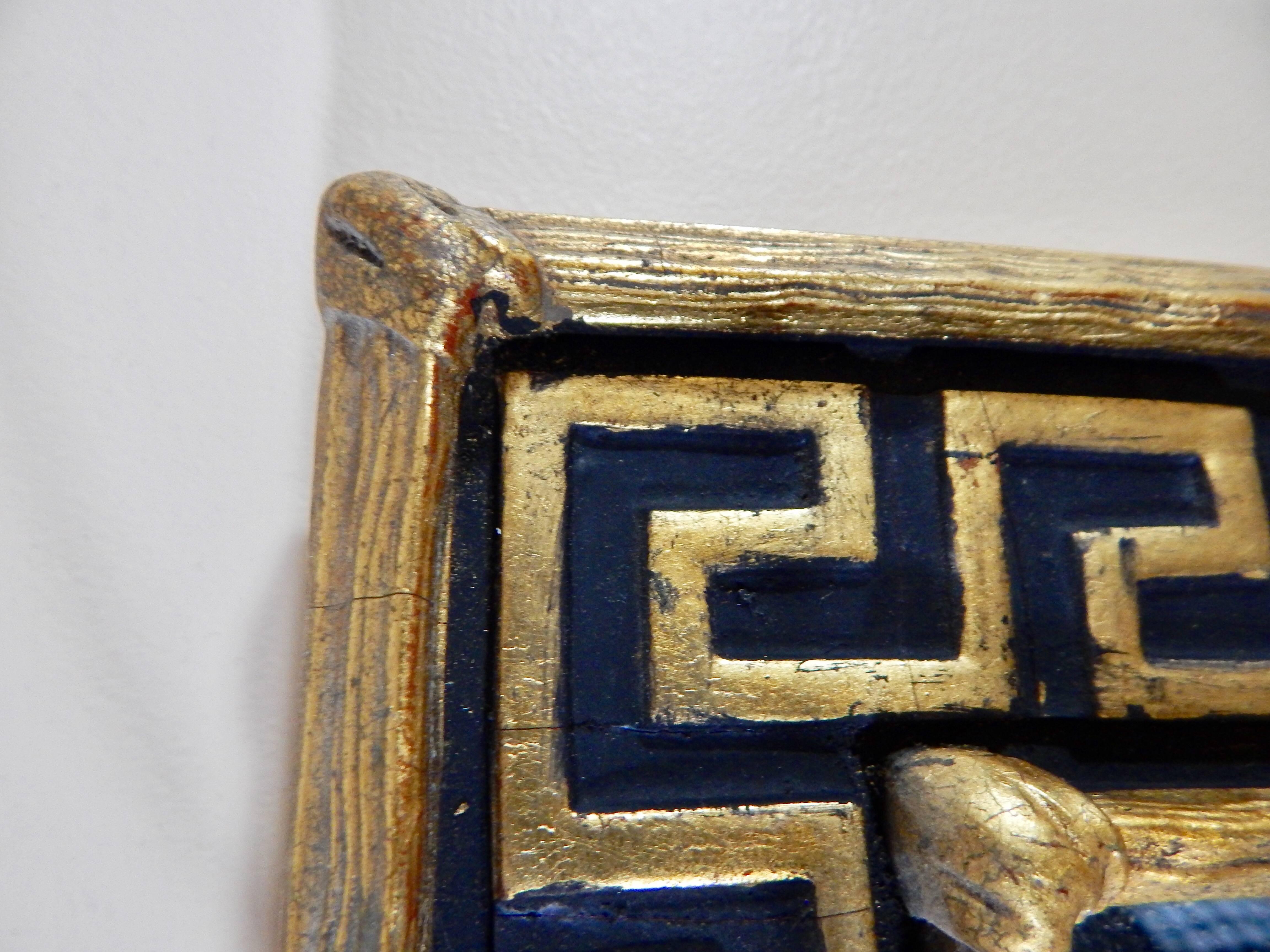 1960s Mid-Century Greek Key Gilded Mirror In Excellent Condition In New York, NY