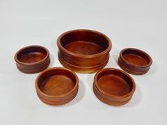 Mid-Century Teak Bowl Set