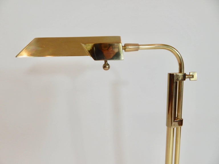 Mid Century Solid Brass Stiffel Adjustable Floor Lamp at 1stDibs