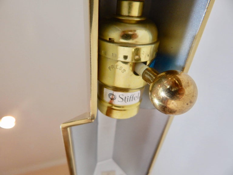 Mid Century Solid Brass Stiffel Adjustable Floor Lamp at 1stDibs