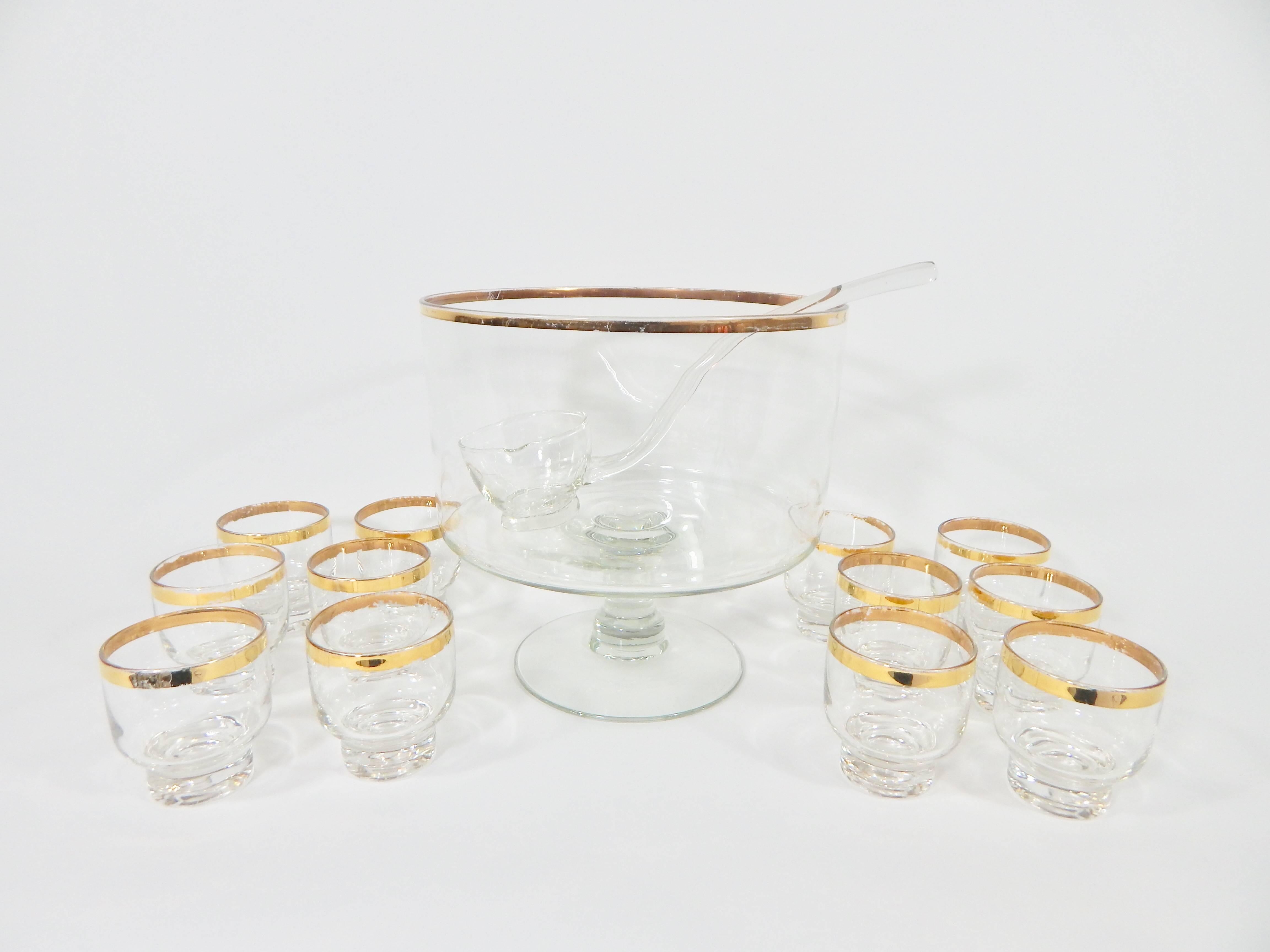 silver rimmed punch bowl
