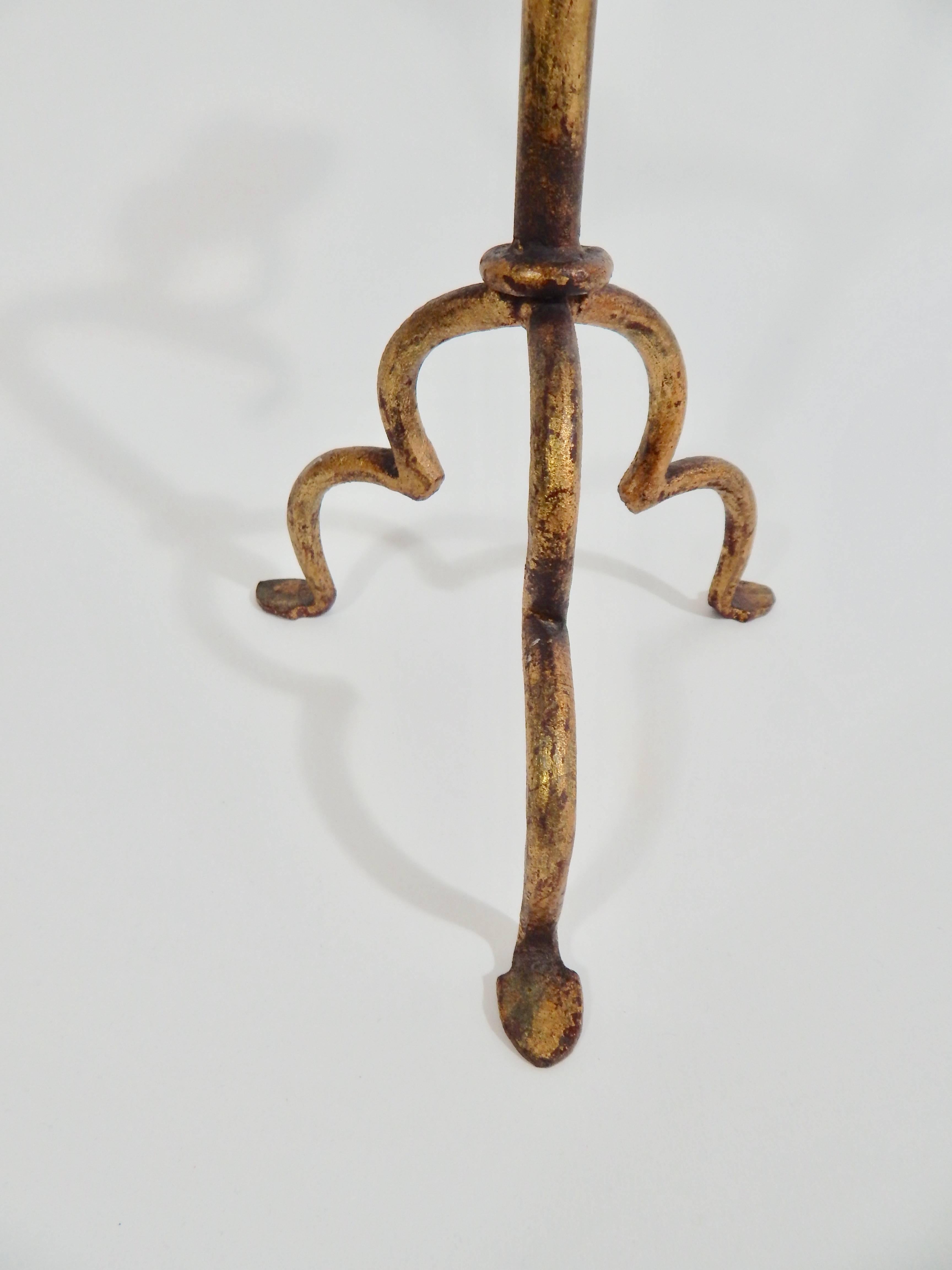 Ferrocolor Gilt Candleholder, Spain In Excellent Condition For Sale In New York, NY