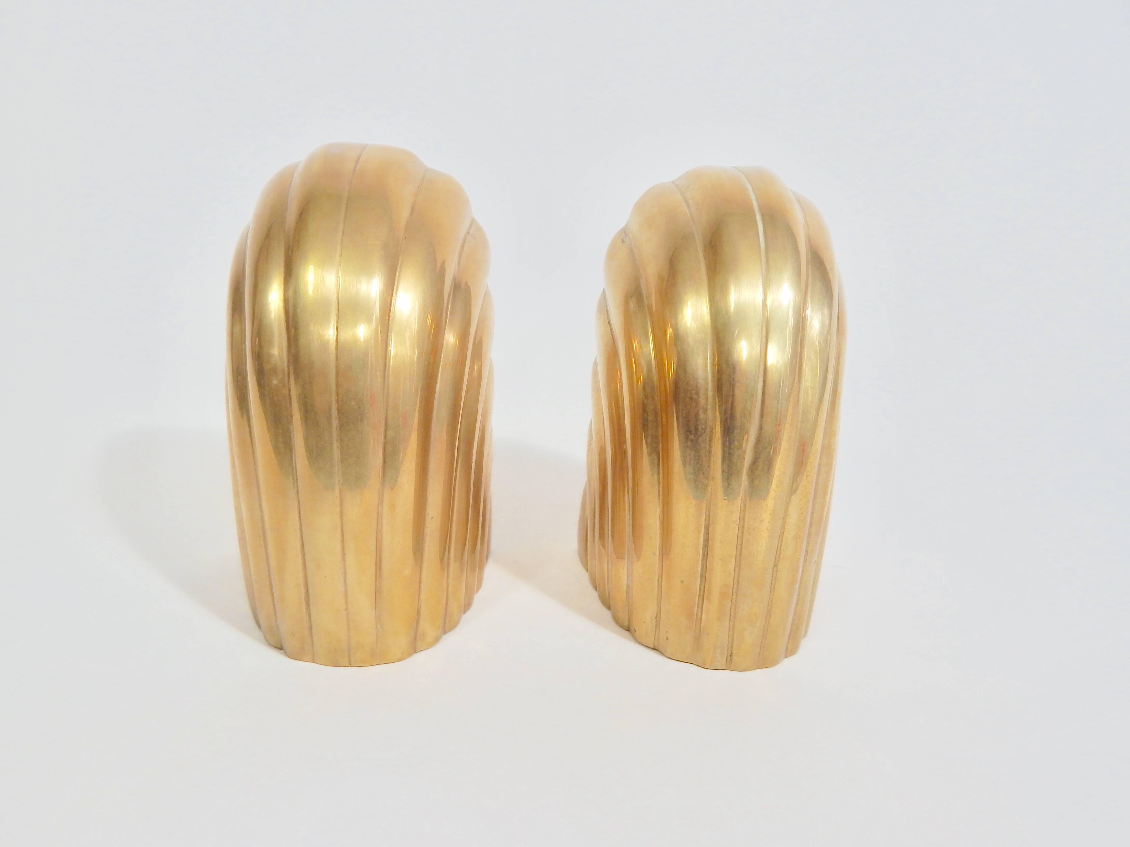 Pair of Solid Brass Bookends In Excellent Condition In New York, NY