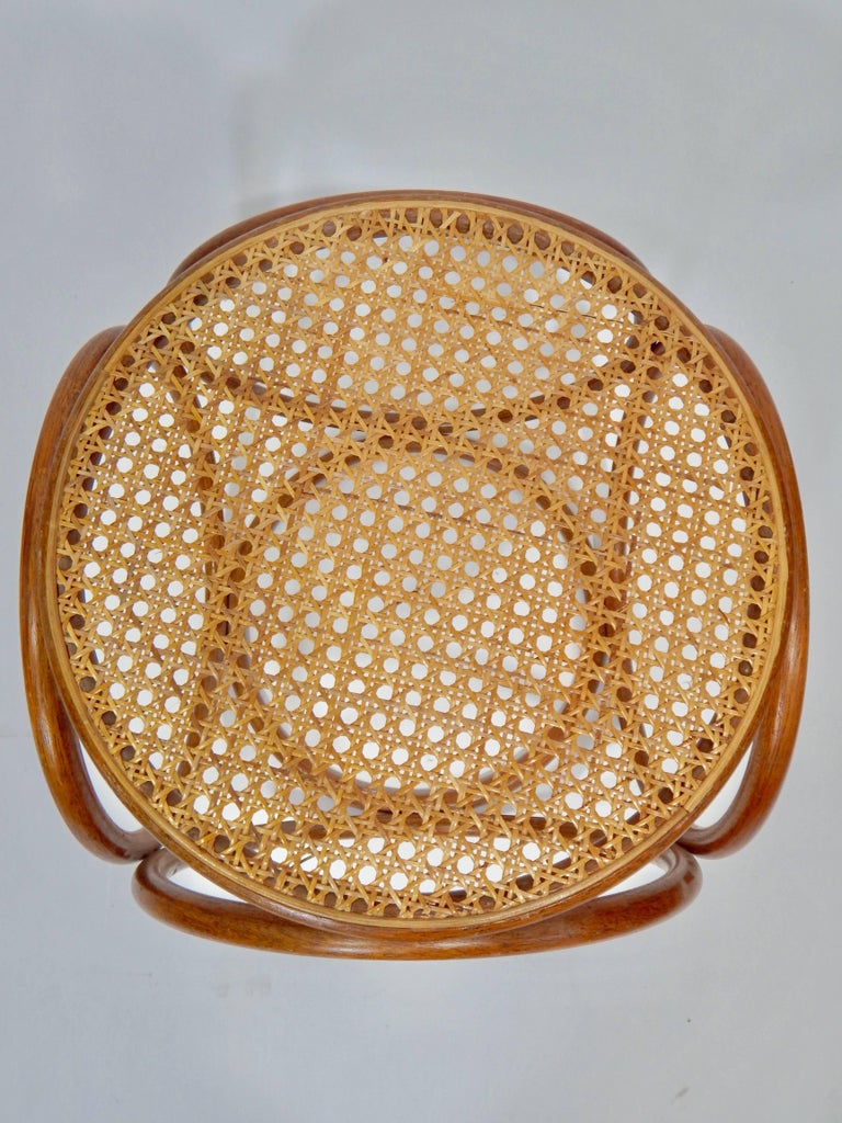 Thonet Bentwood and Cane Stool Ottoman at 1stDibs