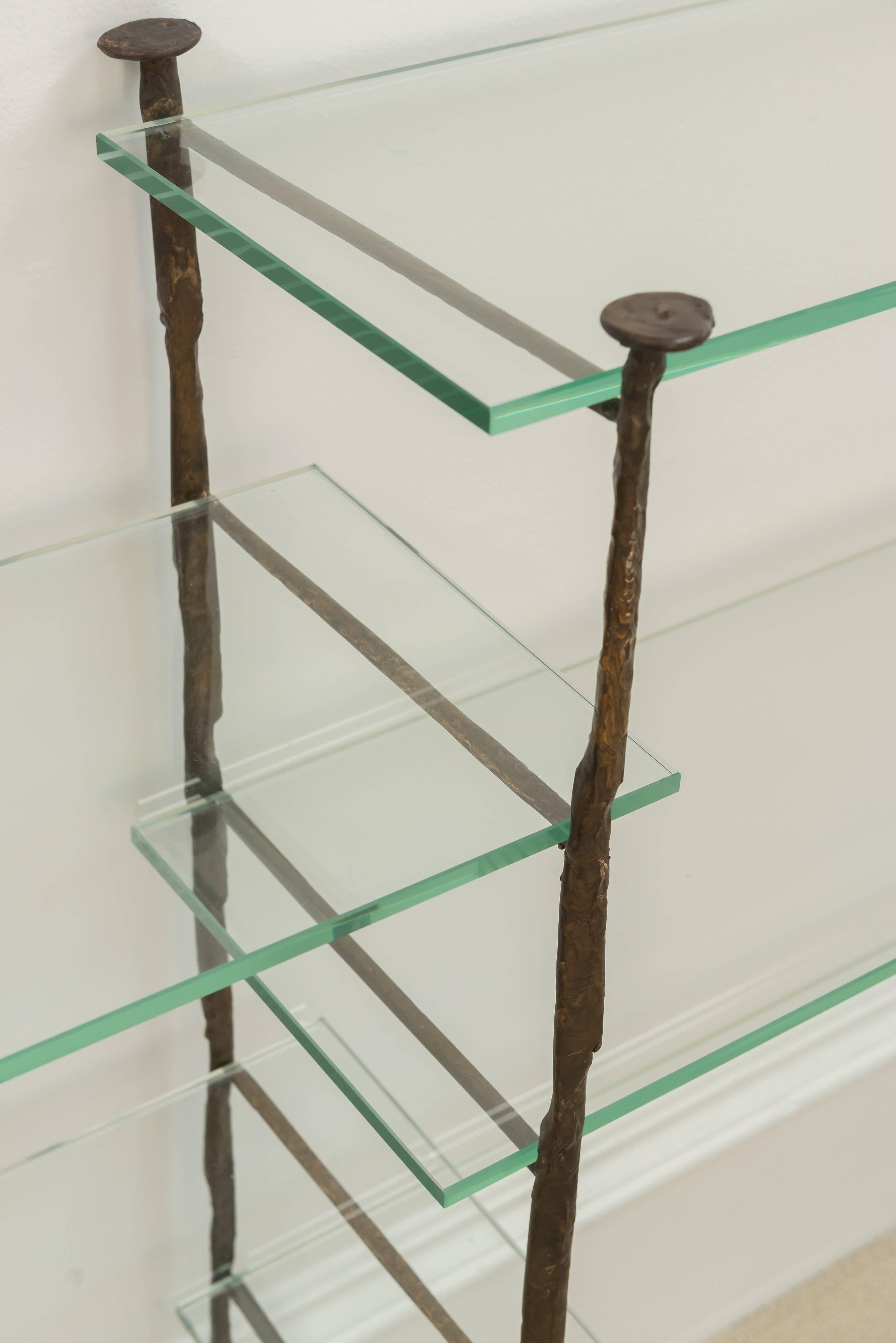 Patinated Jacques DUVAL-BRASSEUR etagere For Sale