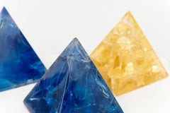 Francois Godebski Set of Five Fractal Resin Colored Pyramids