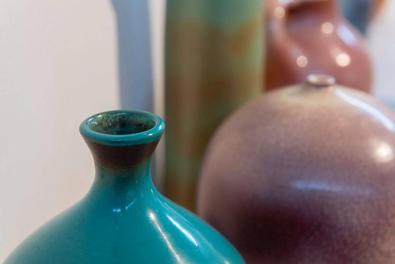 20th Century Suzanne Ramie, Madoura, Four Colorful Ceramics For Sale
