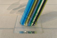 Jean-Claude Farhi Sculptural Colored and Clear Lucite Table