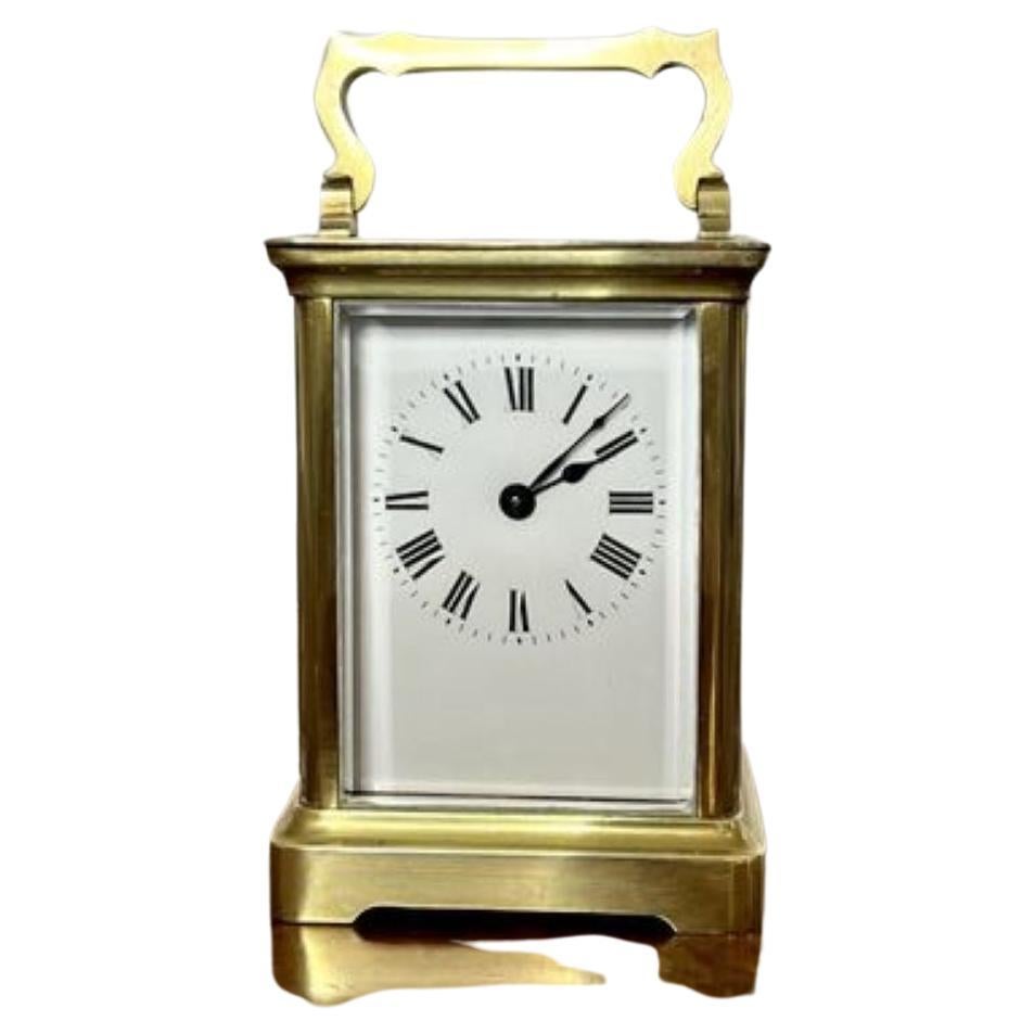 Stunning quality antique Victorian brass carriage clock  For Sale