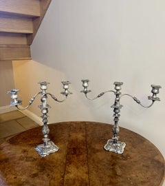 Stunning quality pair of antique Victorian ornate silver plated candelabras