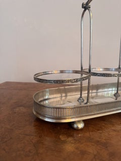 Quality antique Edwardian glass decanters and silver plated stand