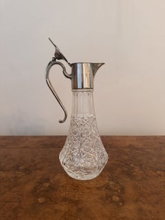 Cruche à vin antique de style édouardien, plaquée argent, de grande qualité