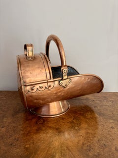 Quality antique Victorian Copper Coal Scuttle
