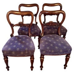 Wonderful set of four antique Victorian balloon back dining chairs