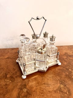 Lovely quality antique Edwardian silver plated cruet set
