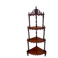 Fine quality antique Victorian mahogany corner whatnot