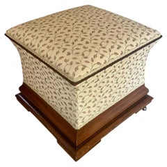 Attractive quality antique Victorian mahogany upholstered ottoman footstool
