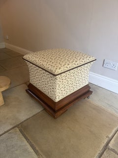 Attractive quality antique Victorian mahogany upholstered ottoman footstool