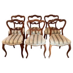 Wonderful quality set of six antique Victorian rosewood dining chairs