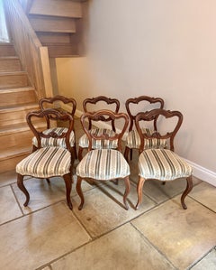 Wonderful quality set of six antique Victorian rosewood dining chairs