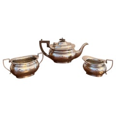 Antique Edwardian silver plated three piece tea set by Joseph Rodgers & Sons
