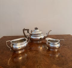 Antique Edwardian silver plated three piece tea set by Joseph Rodgers & Sons