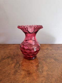 Attractive quality antique cranberry glass jug