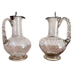 Stunning quality pair of antique 19th Century claret jugs